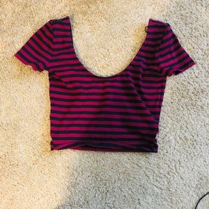 Brand new Red and Black striped crop top